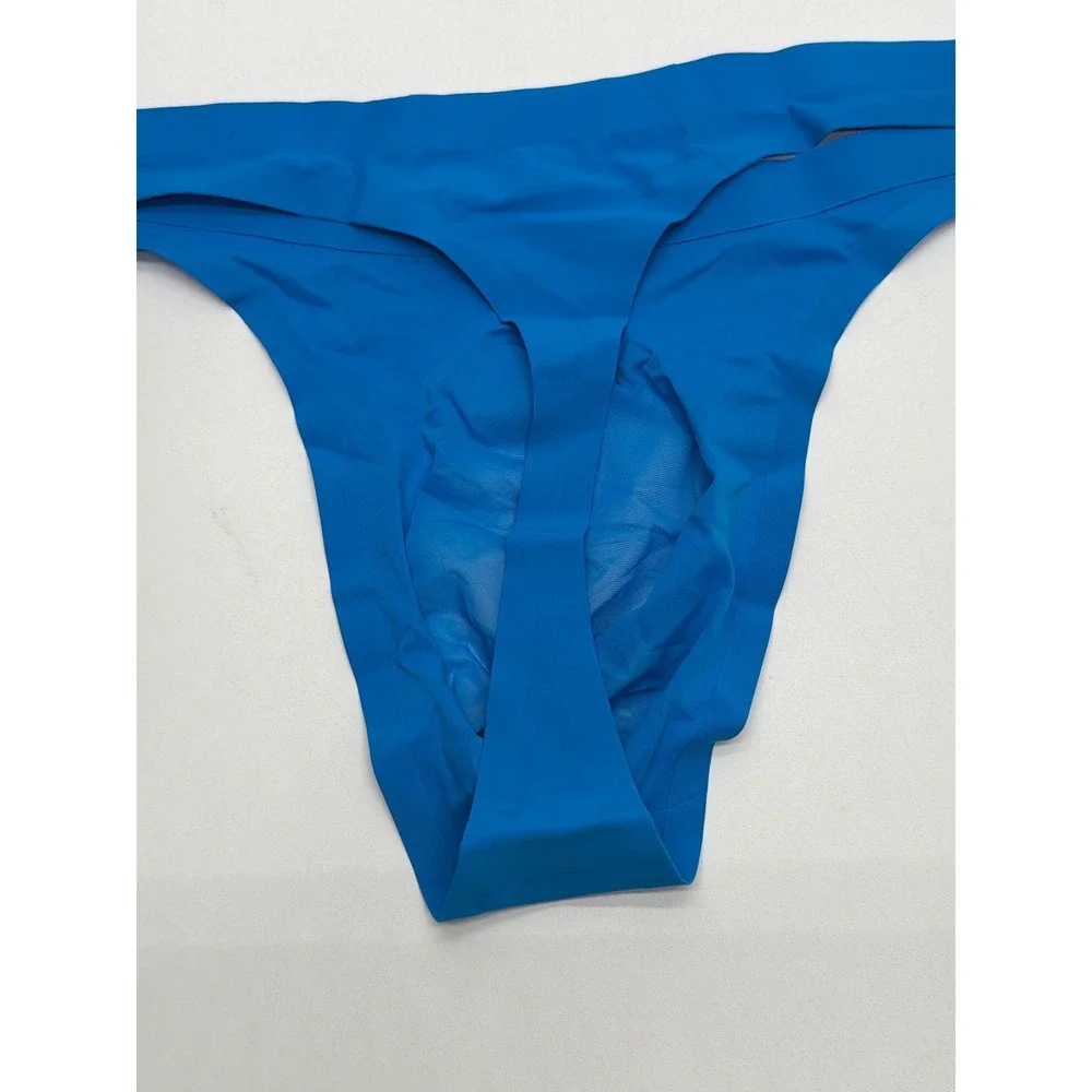 Mens Blue Seamless Mesh Pouch G-String Thong Low Rise Stretch Underwear XL